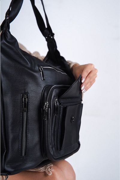 Solo Bag Geantă și rucsac neagră din piele moale pentru femei