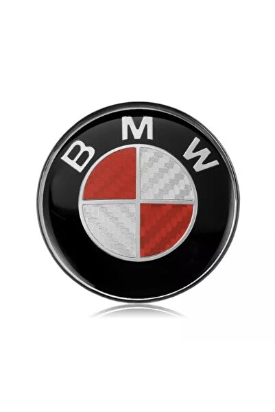 İKTUNING BMW  45 MM SİYAH KIRMIZ BEYAZ KARBON GÖRÜNÜM DİREKSİYON DAMLA STICKER