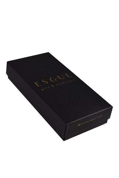 Esgue 7.5 cm Red Tie & Handkerchief & Stoned Badge Boxed Set