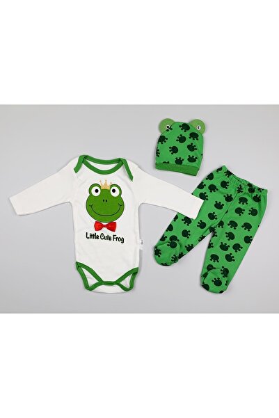 Fındık Minibird، 100% قطن، بدلة بادي مطبوعة على شكل ضفدع