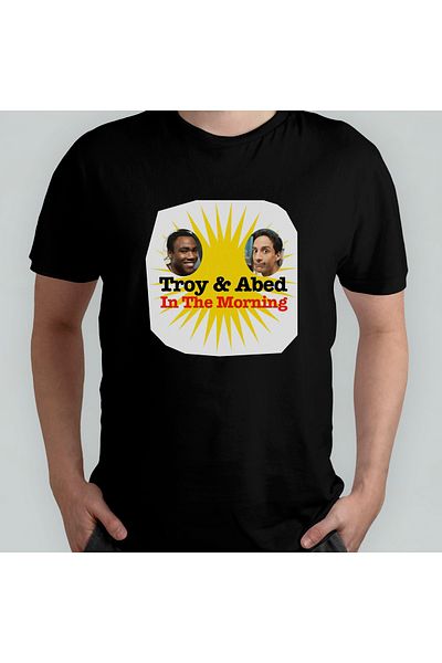 Pixxa Troy And Abed In The Morning - Community 100% Cotton Crew Neck T-shirt Μοντέλο - 1