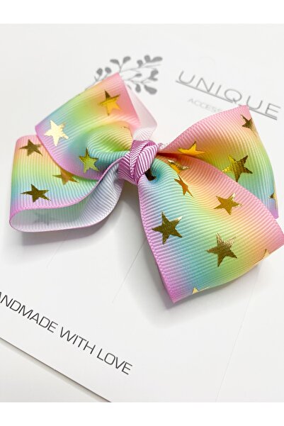 UniqueHandMade Curcubeu cu grosgrain premium - Cataramă cu arc cu clemă înste...