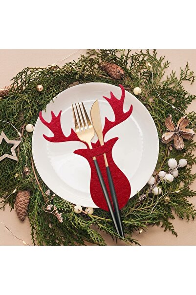 Masalsı Concept Red 6 Pieces New Year Set Deer Decorative Spoon Holder - New ...