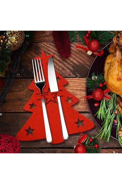 Masalsı Concept Kırmızı 6 Adet Yılbaşı Seti Dekoratif Kaşıklık - Yılbaşı Dekor