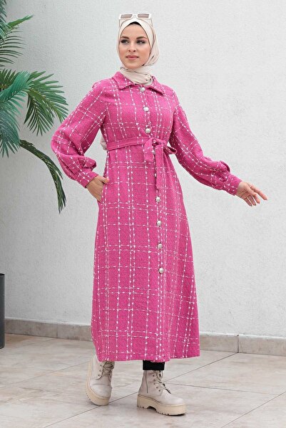 Modamihram Розово кашмирено палто с копчета 19600