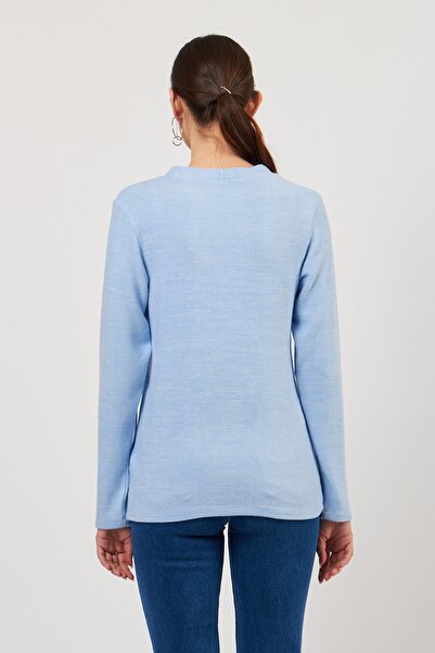 Pousse Collection Kadın Mavi Rengi Yumoş Hırka