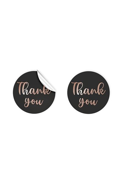 anka design Coated Sticker (4x4cm) 48 Pieces - Thank You -