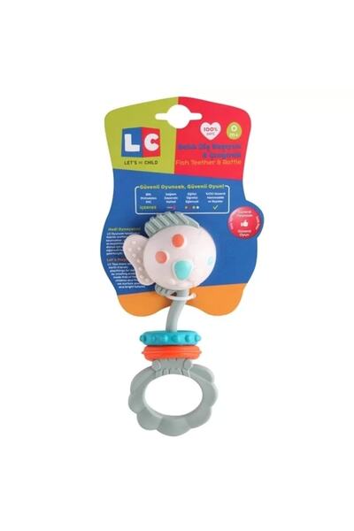 LETS BE CHILD عضاضة على شكل سمكة من إل سي - رمادي