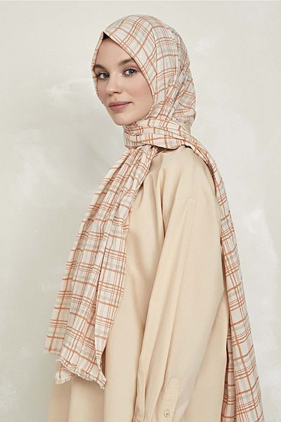 KALİLA Women's Square Pattern Shawl 100% Cotton