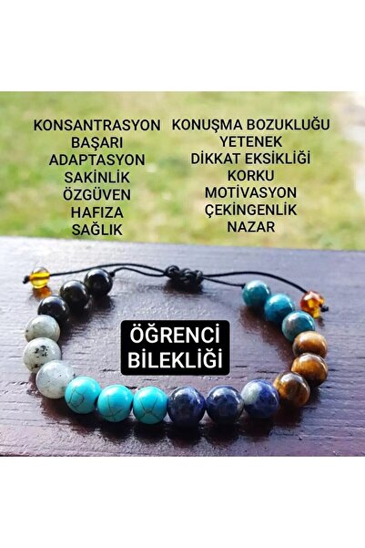 hediye ürün al Hakiki Doğal Taş Sınav Kaygısı Dikkat Eksikliği Giderici Özgüven Erkek Öğrenci Başarı Bilekliği