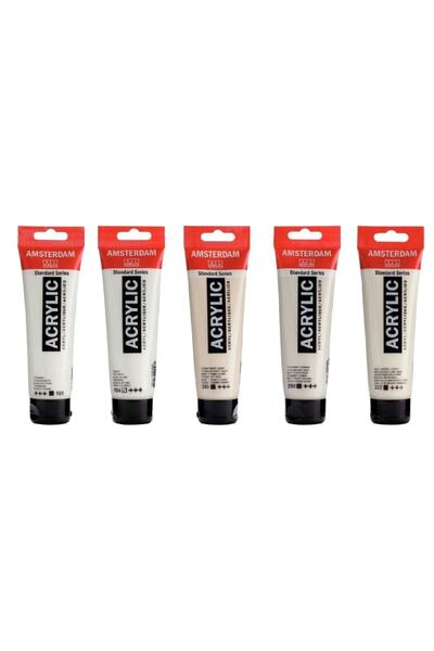 Talens Amsterdam Akrilik Boya 120ml 5'li Set Beyaz Tonu Renkleri