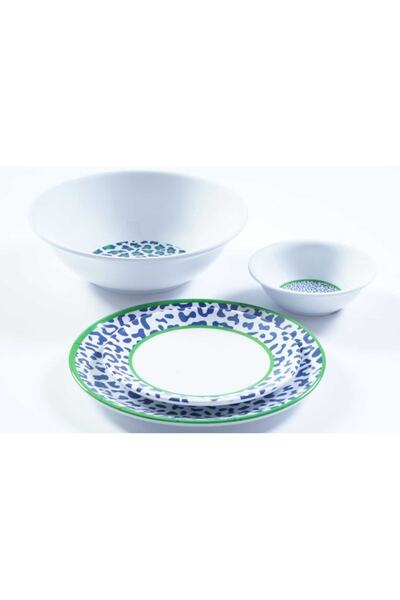 MELAMİN Leopard Of Blue 4 Kişilik Set