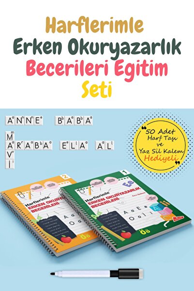 BidiBadi Harflerimle Erken Okuryazarlık Becerileri Eğitim Seti - 50 Adet Harf...