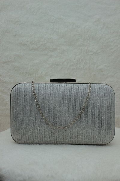 Sh Poly Βραδινό φόρεμα Τσάντα Clutch Portfolio με λουράκι ώμου και τσάντα χειρός Çupra Silver 2023