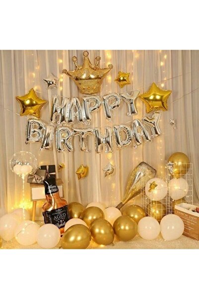 MFM Set de baloane din folie argintie pentru petrecere de la mulți ani