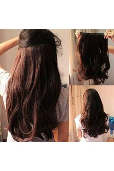 AKOLİFE Çikolata Kahve Dalgalı Yarım Ay Çıt Çıt - Fön Maşa Uygulanabilir Yıka...