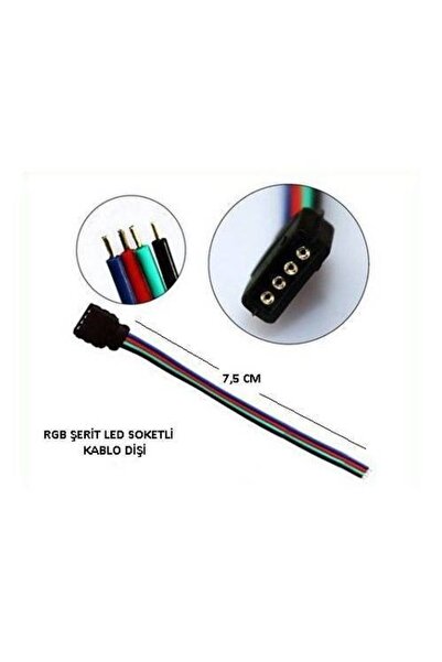 LEDONLİNE 1 Adet Dişi 4 Pin Rgb Şerit Led Soketi Ekleme Aparatı