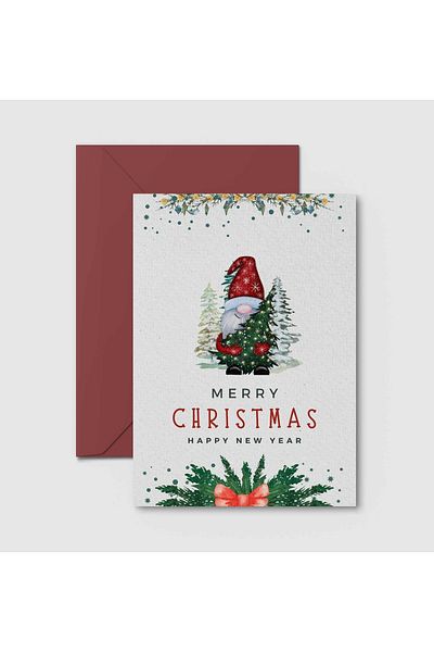HRS Postcard - Greeting Card & Envelope New Year New Year Christmas Christmas