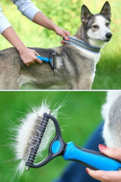 Mycl Büyük Boy Plastik Saplı Metal Kedi Köpek Bakım Kıtık Tüy Topak Açıcı Tar...