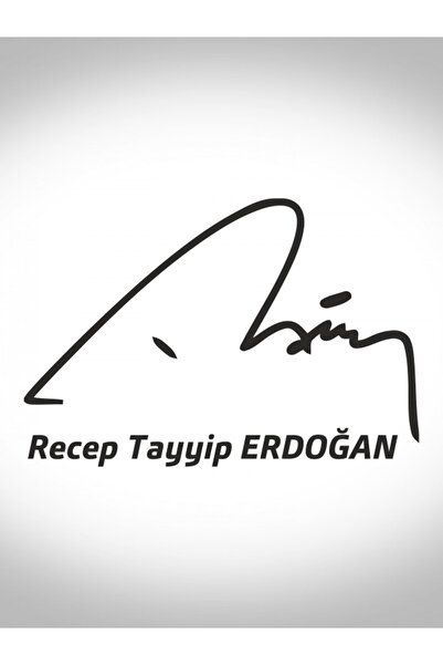 Teknik Reklam Recep Tayyip Erdoğan Imzası Sticker Rte Araba Etiket Çıkartması
