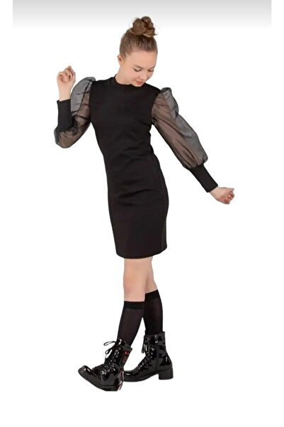 Mashotrend Çocuk Abiyesi - Uzun Kol Çocuk Abiye - Organze Karpuz Kol Genç Kız...