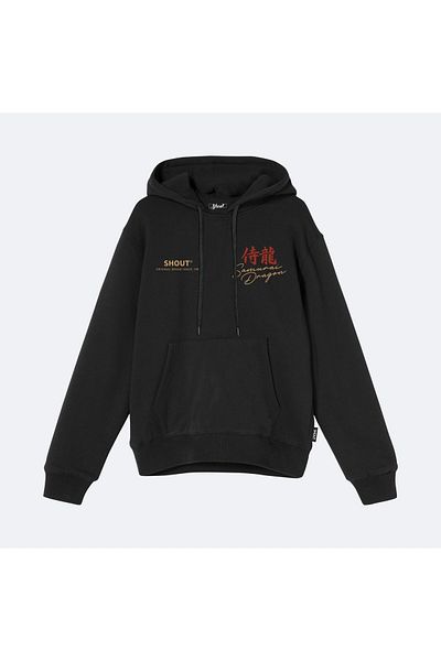Shout Oversize Samurai Dragon Japanese Culture Unisex Hoodie