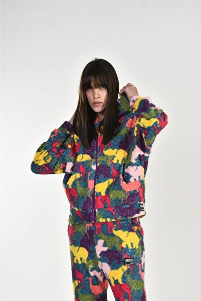 DAVID&GERENZO Σετ αθλητική φόρμα με φερμουάρ με μοτίβο ζώων σε μωβ χρώμα