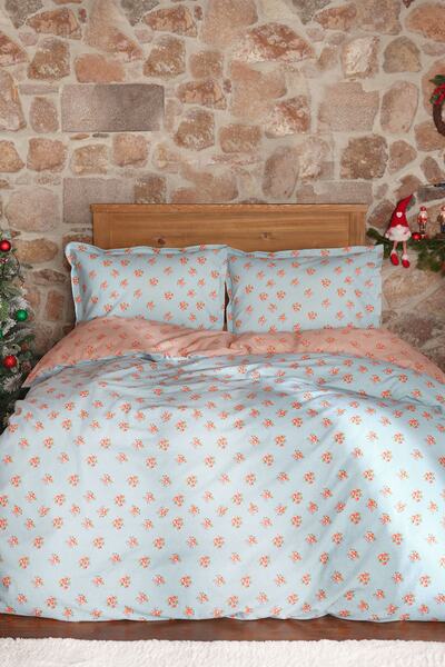 Karaca Home New Year Yeni Yıl Laya Su Yeşili %100 Pamuk Flanel Tek Kişilik Ne...