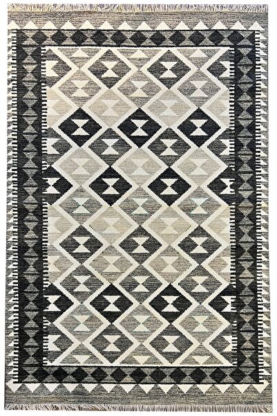 Rugs Modern Halı سجادة قطنية 564 عرقية منقوشة باللون الأبيض المدخن