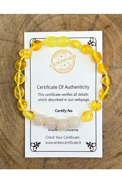 Kotryna Drop Amber Quartz Natural Stone Matte Adult Elastic Bracelet