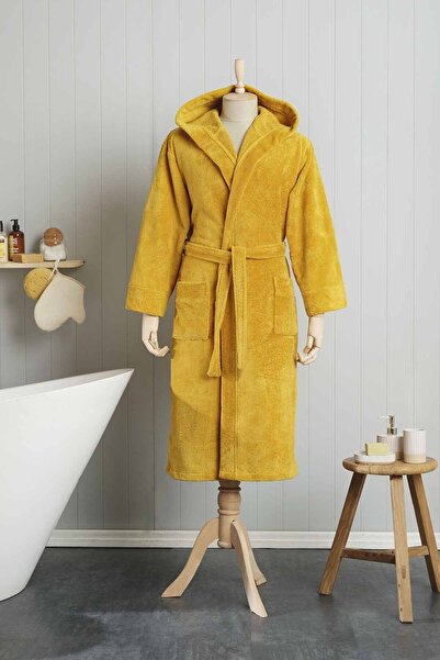 Karaca Home Motto Mustard Triga Bathrobe L/Xl