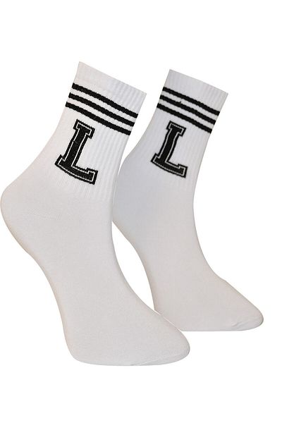 çorapdunyam Unisex γράμμα "l" Πολύχρωμες απλές χαρούμενες κάλτσες τένις κολεγίου