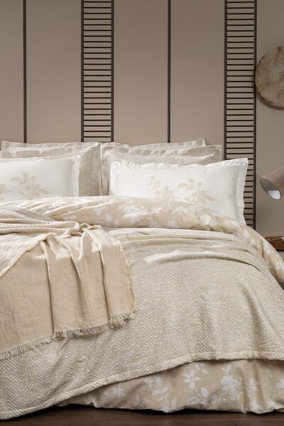 Yataş Etta Double Fall Winter Dowry Set 8 Pieces - Beige
