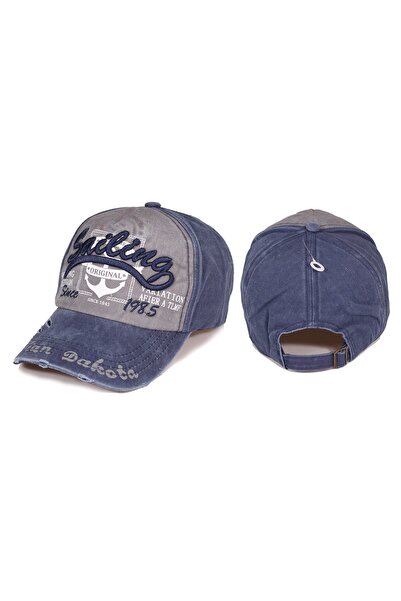 Trucker نموذج الإبحار قبعة كلاسيكية باللون الأزرق الداكن والرمادي