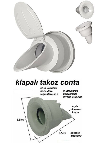 BİTERSE Lavabo Koku Giderici Çek Valfli Lavabo Gider Adaptör Conta Koku Önleyici
