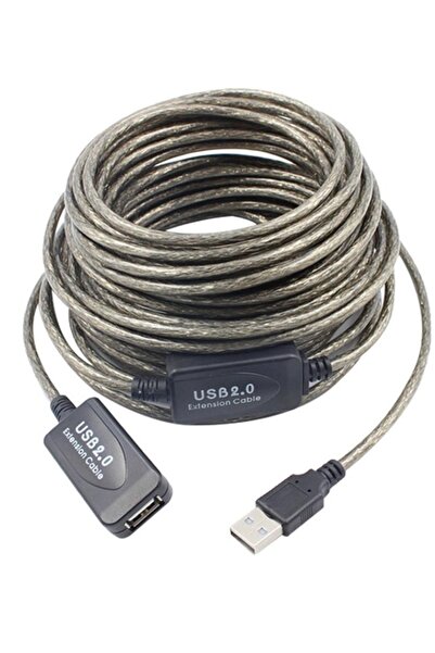 Alfais 5227 Aktif Usb Dişi Erkek Uzatıcı Uzatma Ek Kablosu 15 Metre
