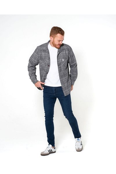 SÖR BÜLEND Solid Color Thick Lumberjack Shirt Large Size
