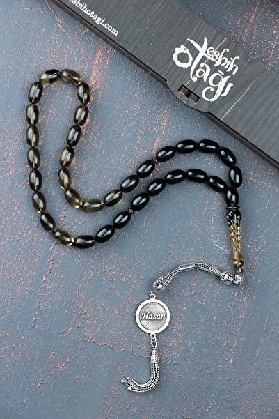 Tesbih Otağı Gümüş Isimli Püsküllü Ateş Kehribar Tesbih, Isimli Tespih