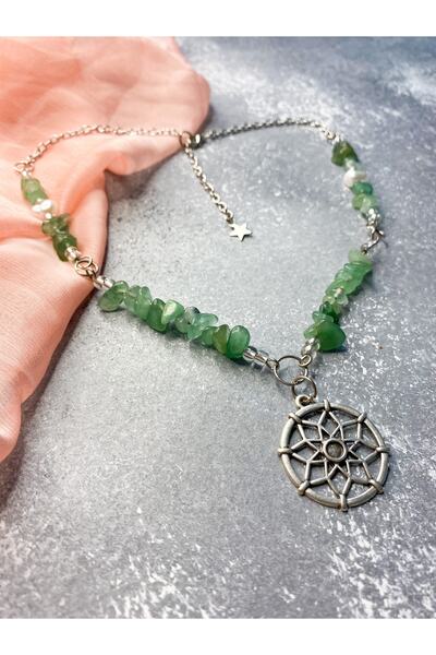 Mosby Aventurin Y2k Fairycore Doğal Taş Kolye