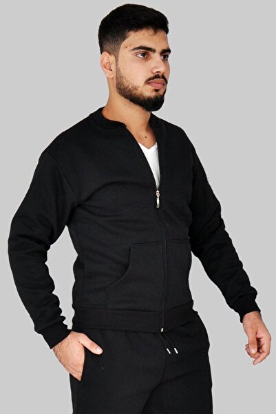 Genel Markalar Tür Siyah 3 Iplik Fermuarlı Mont