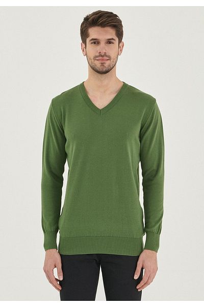 ORGANICATION Pullover - Grün - Figurbetont