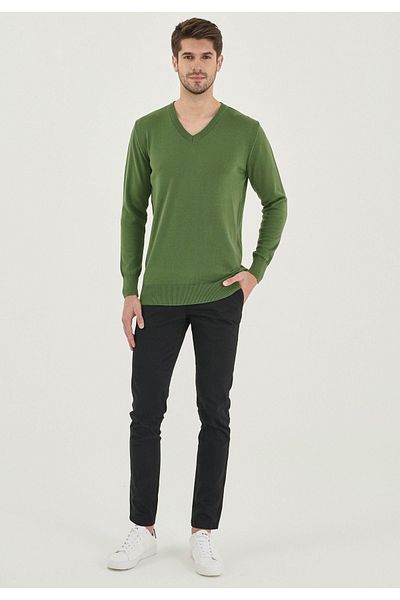 ORGANICATION Pullover - Grün - Figurbetont