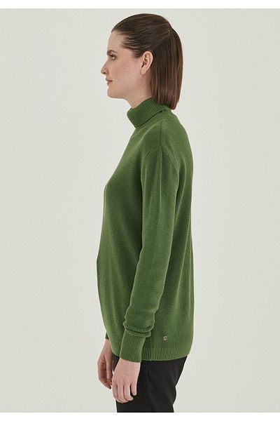 ORGANICATION Pullover - Grün - Figurbetont