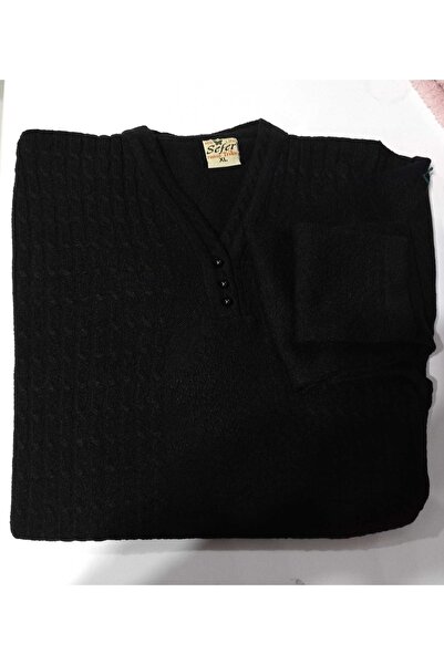 SEFER Women's Winter Motif Two-Button Pear Collar Lycra Cotton Knitwear Woven...