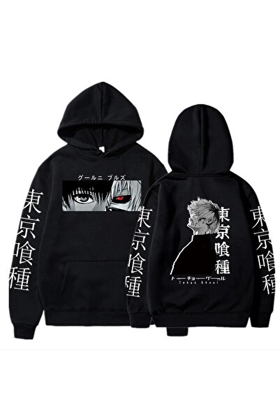 Touz Niiss Butik Tokyo Ghoul Siyah Unisex Kapüşonlu Sweetshirt