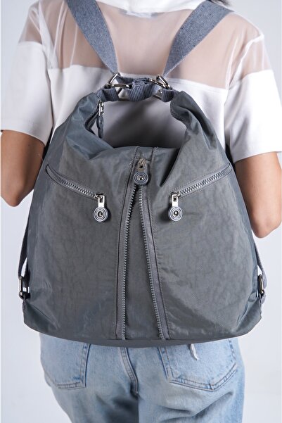 Solo Bag Women's Gray Crinkle Waterproof Both Shoulder and Backpack