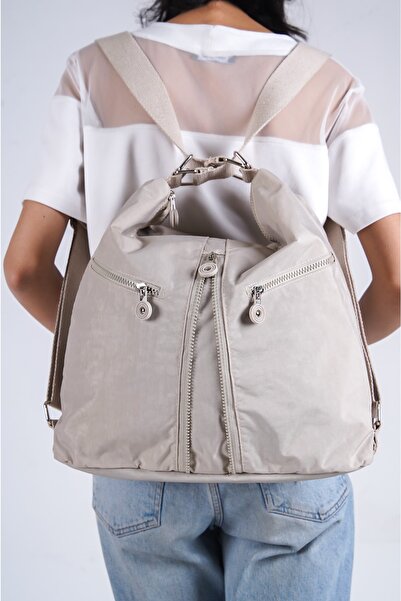 Solo Bag Dámský krémový pomačkaný voděodolný na rameno i batoh