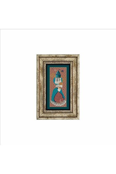 BAKSEPETE Hz.Mevlana and the Whirling Dervishes Printed Natural Stone Painting 20Cmx30Cm Drt-028