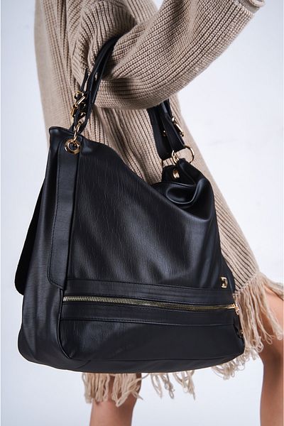 Solo Bag Dámská černá taška přes rameno z měkké kůže