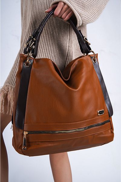 Solo Bag Geantă de umăr din piele moale cafeniu